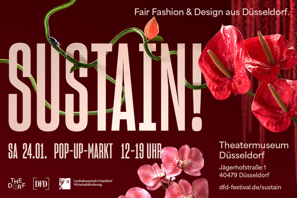 SUSTAIN! - POP-UP-Markt für Fair Fashion und Design Made in Düsseldorf 1 SUSTAIN 2026 Webheader 1200x800 V2b